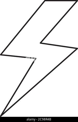 thunder icon over white background, line style, vector illustration ...