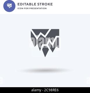 Stalactite icon vector, filled flat sign, solid pictogram isolated on white, logo illustration. Stalactite icon for presentation. Stock Vector