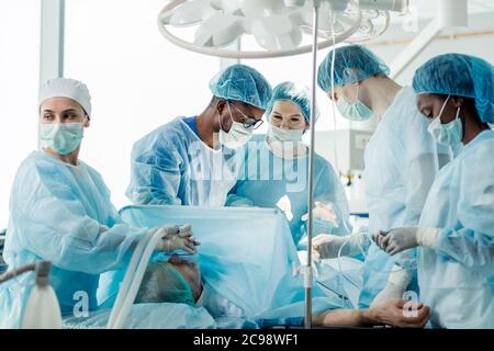 rewarding fields of medicine.students studing in medical school. education concept Stock Photo