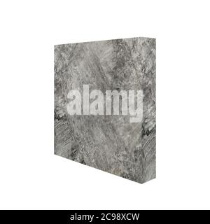 3D Polished concrete Wall perspective isolated on white background, loft style raw cement Stock Photo