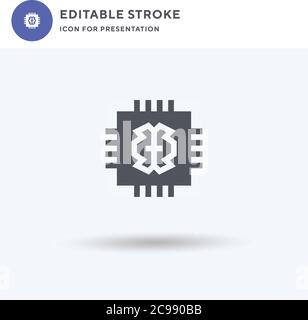 Super Intelligence icon vector, filled flat sign, solid pictogram isolated on white, logo illustration. Super Intelligence icon for presentation. Stock Vector
