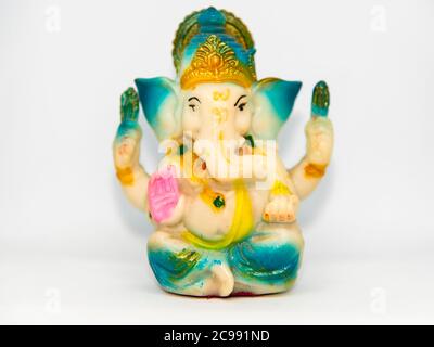 Hindu God Ganesha isolated on a white backround Stock Photo