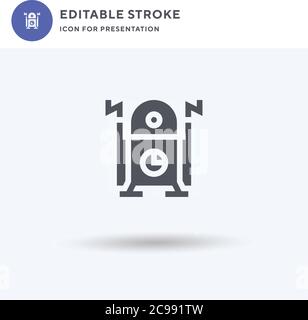 Time Machine icon vector, filled flat sign, solid pictogram isolated on white, logo illustration. Time Machine icon for presentation. Stock Vector