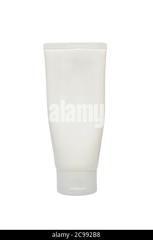 Cleansing foam or Cosmetic tube of cream or gel isolated on white background Stock Photo