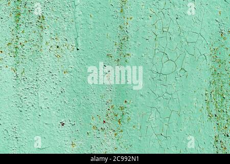 old rusty green iron surface. retro background Stock Photo