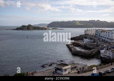 Drakes Island from Plymouth Hoe, Plymouth Devon Stock Photo