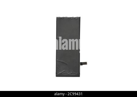 Isolated Lithium-ion mobile phone battery On white background with Clipping path Stock Photo