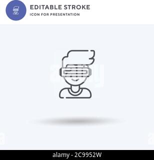 Ar icon vector, filled flat sign, solid pictogram isolated on white, logo illustration. Ar icon for presentation. Stock Vector