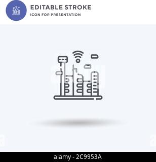 Futuristic icon vector, filled flat sign, solid pictogram isolated on white, logo illustration. Futuristic icon for presentation. Stock Vector