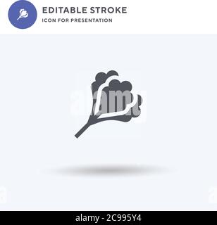 Rhubarb icon vector, filled flat sign, solid pictogram isolated on white, logo illustration. Rhubarb icon for presentation. Stock Vector
