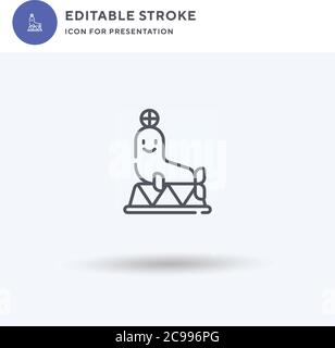 Watch icon vector, filled flat sign, solid pictogram isolated on white, logo illustration. Watch icon for presentation. Stock Vector