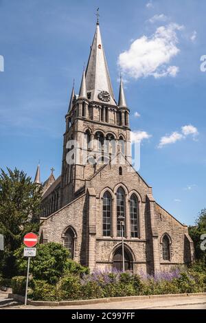 Facade of Saint Jacques Church in Tournai, Belgium Stock Photo