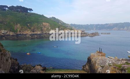 Saints Bay Harbour, Guernsey Channel Islands Stock Photo