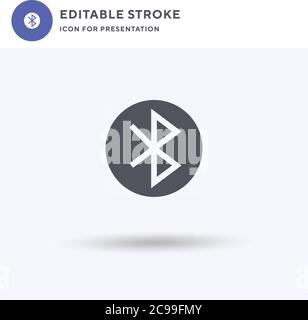 Bluetooth icon vector, filled flat sign, solid pictogram isolated on white, logo illustration. Bluetooth icon for presentation. Stock Vector