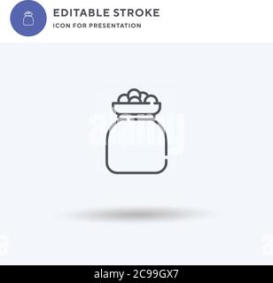 Money icon vector, filled flat sign, solid pictogram isolated on white, logo illustration. Money icon for presentation. Stock Vector