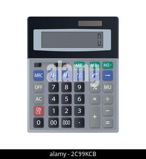 Realistic calculator. Vector design illustration isolated on white background. Stock Vector