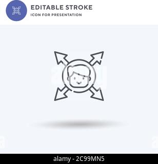 Pie Chart icon vector, filled flat sign, solid pictogram isolated on white, logo illustration. Pie Chart icon for presentation. Stock Vector