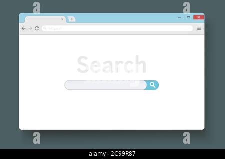Internet search window. Browser tab flat vector illustration. Stock Vector