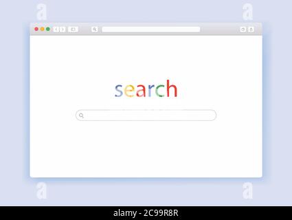 Internet search window. Browser tab flat vector illustration. Stock Vector