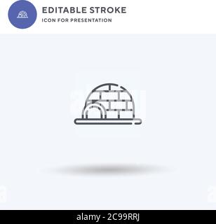 Igloo icon vector, filled flat sign, solid pictogram isolated on white, logo illustration. Igloo icon for presentation. Stock Vector