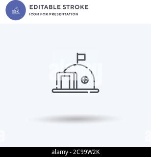 Dome icon vector, filled flat sign, solid pictogram isolated on white, logo illustration. Dome icon for presentation. Stock Vector