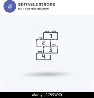 Digital Alarm Clock icon vector, filled flat sign, solid pictogram isolated on white, logo illustration. Digital Alarm Clock icon for presentation. Stock Vector