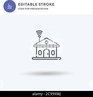 Video icon vector, filled flat sign, solid pictogram isolated on white, logo illustration. Video icon for presentation. Stock Vector