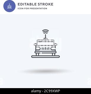 Alarm Clock icon vector, filled flat sign, solid pictogram isolated on white, logo illustration. Alarm Clock icon for presentation. Stock Vector