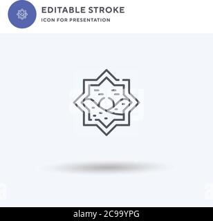Maghrib icon vector, filled flat sign, solid pictogram isolated on white, logo illustration. Maghrib icon for presentation. Stock Vector