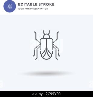 Insect icon vector, filled flat sign, solid pictogram isolated on white, logo illustration. Insect icon for presentation. Stock Vector