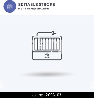 Electric Grill icon vector, filled flat sign, solid pictogram isolated on white, logo illustration. Electric Grill icon for presentation. Stock Vector