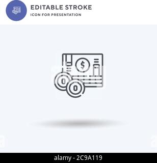 Money icon vector, filled flat sign, solid pictogram isolated on white, logo illustration. Money icon for presentation. Stock Vector