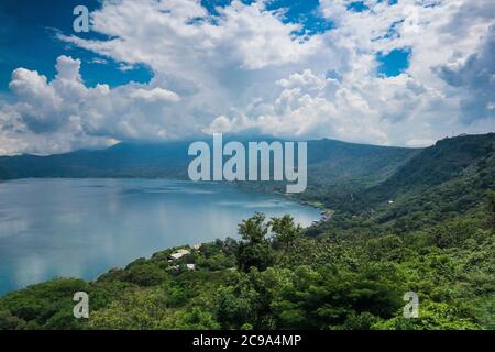 Coatepeque volcano, crater and lake in central El Salvador Stock Photo