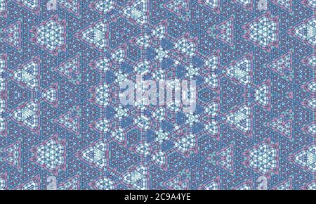 Blue kaleidoscope patterned background for wallpapers Stock Photo