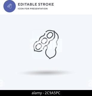 Soy icon vector, filled flat sign, solid pictogram isolated on white, logo illustration. Soy icon for presentation. Stock Vector