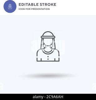 Muslim icon vector, filled flat sign, solid pictogram isolated on white, logo illustration. Muslim icon for presentation. Stock Vector
