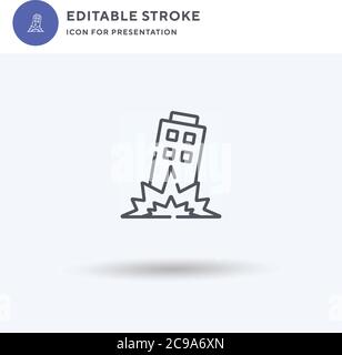 Demolition icon vector, filled flat sign, solid pictogram isolated on white, logo illustration. Demolition icon for presentation. Stock Vector