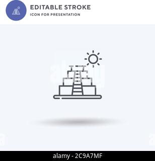Mayan Pyramid icon vector, filled flat sign, solid pictogram isolated on white, logo illustration. Mayan Pyramid icon for presentation. Stock Vector