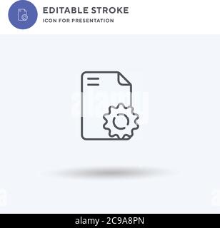 Settings icon vector, filled flat sign, solid pictogram isolated on white, logo illustration. Settings icon for presentation. Stock Vector