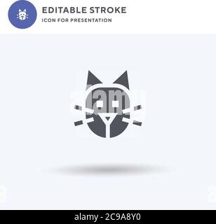 Cat line and solid icon, pets concept, kitten sign on white background,  sitting cat silhouette icon in outline style for mobile concept and web  design Stock Vector Image & Art - Alamy