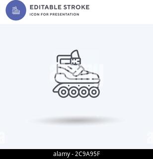 Rollerblade icon vector, filled flat sign, solid pictogram isolated on white, logo illustration. Rollerblade icon for presentation. Stock Vector
