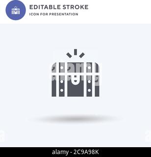 Treasure icon vector, filled flat sign, solid pictogram isolated on white, logo illustration. Treasure icon for presentation. Stock Vector