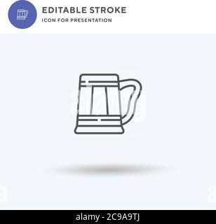 Tankard icon vector, filled flat sign, solid pictogram isolated on white, logo illustration. Tankard icon for presentation. Stock Vector