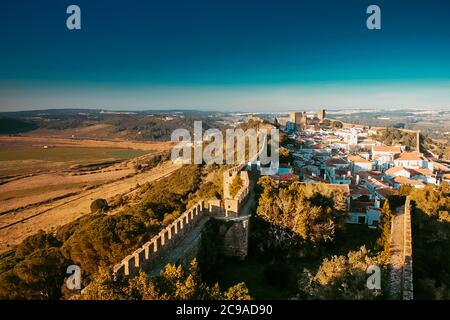 View of the city of Obidos, in Portugal Stock Photo