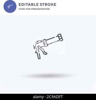 Sealant Gun icon vector, filled flat sign, solid pictogram isolated on white, logo illustration. Sealant Gun icon for presentation. Stock Vector
