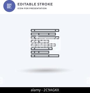 Stacked icon vector, filled flat sign, solid pictogram isolated on white, logo illustration. Stacked icon for presentation. Stock Vector