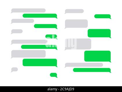 Message bubbles chat vector. Chat speech bubbles in a flat design. Collection of chat speech bubbles. Place your own text to the message clouds. Stock Vector