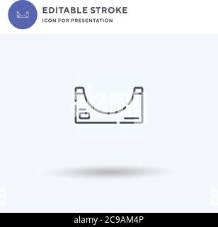 Ramp icon vector, filled flat sign, solid pictogram isolated on white, logo illustration. Ramp icon for presentation. Stock Vector