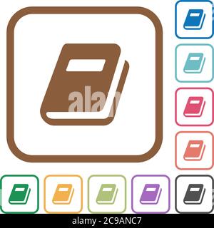Personal diary simple icons in color rounded square frames on white background Stock Vector