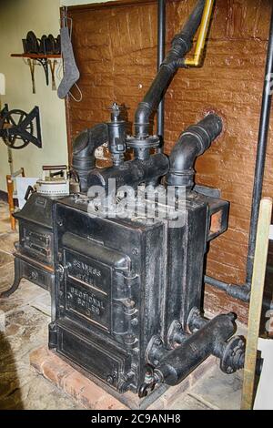 Old Fashioned Cast Iron Boiler Stock Photo